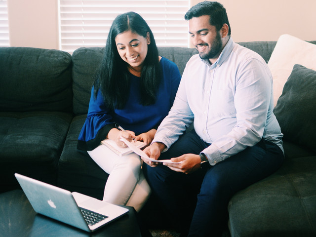 Indian couple planning their wedding