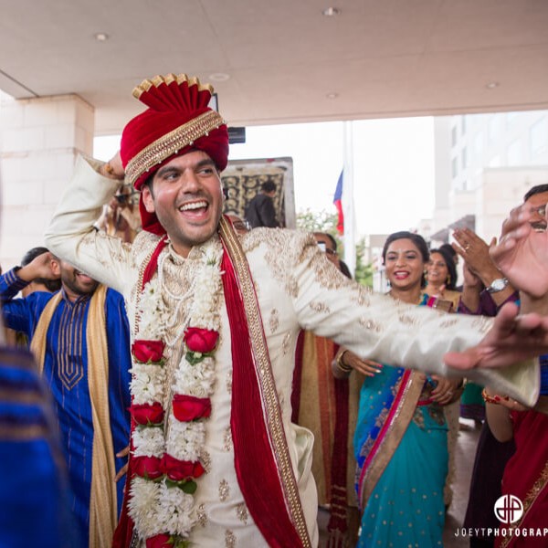 gujarati groom celebrating