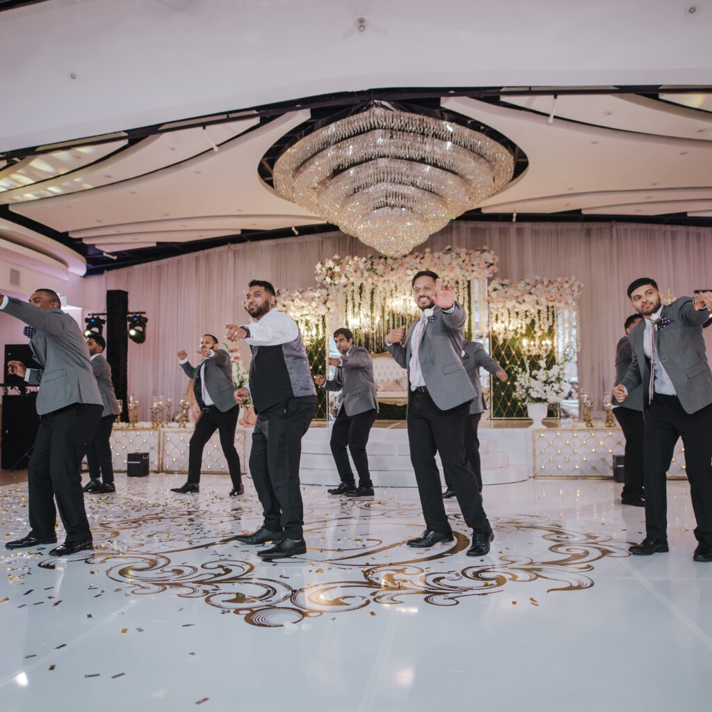 groomsmen dance performance at indian wedding houston